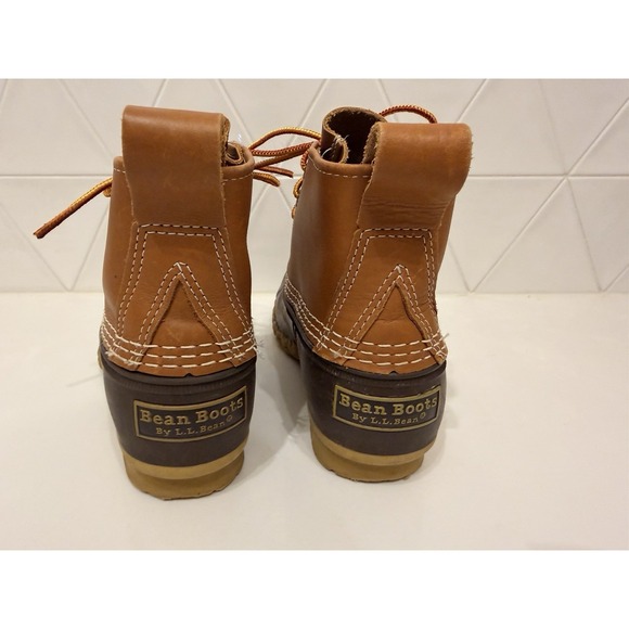 L.L. Bean Mens Duck Boots Brown Leather Rubber Made in USA NEW Size 6 main image 4